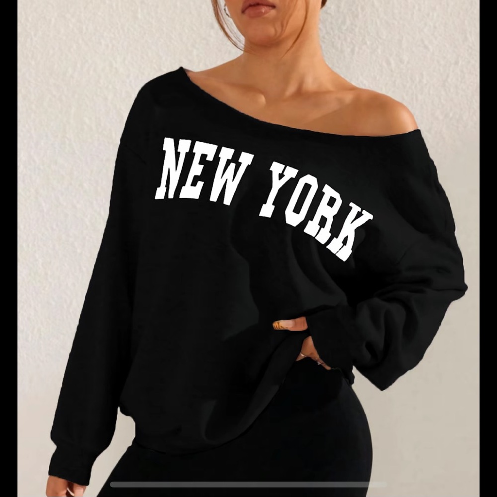 Black Off-Shoulder Sweater